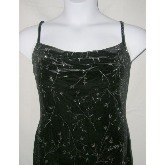 Black & Sparkly Silver Sz 12 Soft Velour Sleeveless Dress & Open Jacket 2 Pc Set - Picture 5 of 5